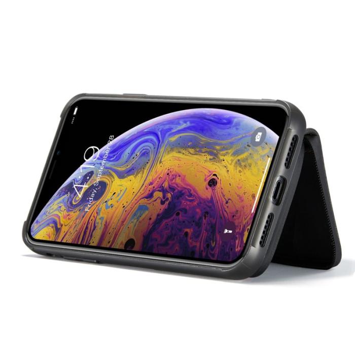 JEEHOOD - JEEHOOD iPhone XS Max Skal Detachable Zipper Wallet Svart