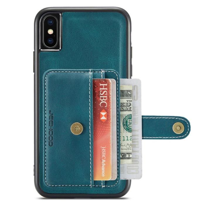 JEEHOOD - JEEHOOD iPhone XS Max Skal Shockproof Wallet Blå