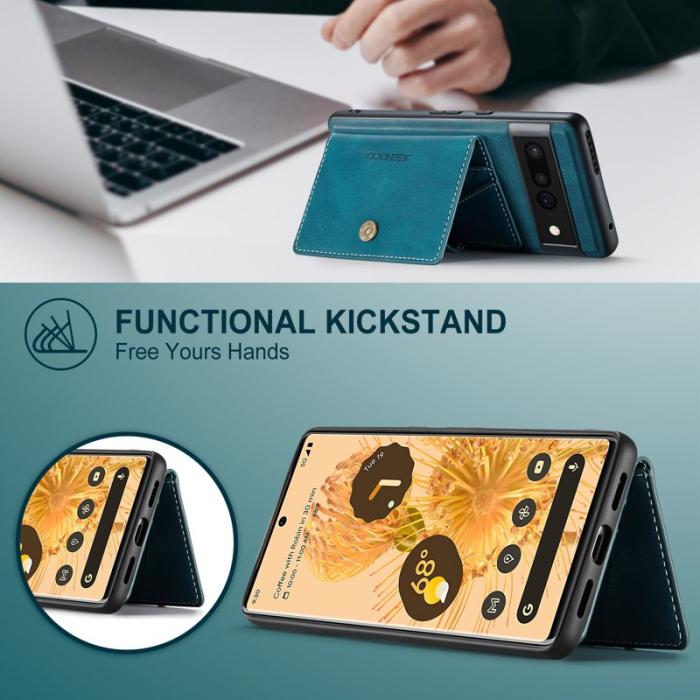 JEEHOOD - JEEHOOD J01 Fodral för Google Pixel 7 5G Retro Läder Blå