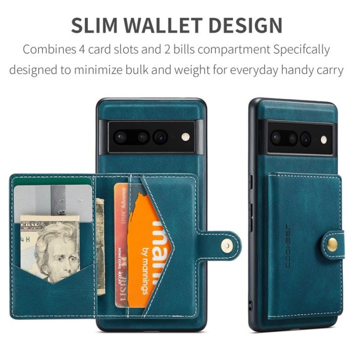 JEEHOOD - JEEHOOD J01 Fodral för Google Pixel 7 5G Retro Läder Blå