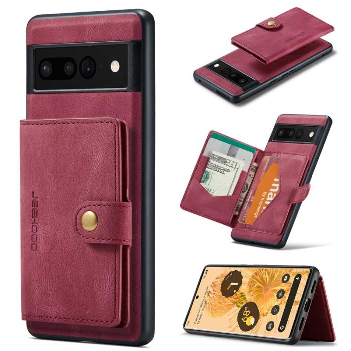 JEEHOOD - JEEHOOD J01 Fodral för Google Pixel 7 Pro 5G Retro Läder Röd