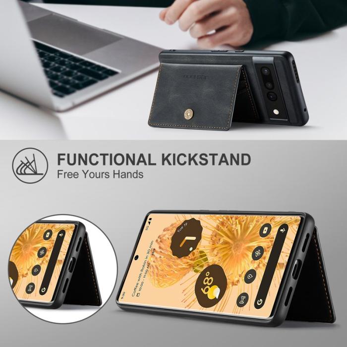 JEEHOOD - JEEHOOD J01 Fodral för Google Pixel 7 Pro 5G Retro Läder Svart