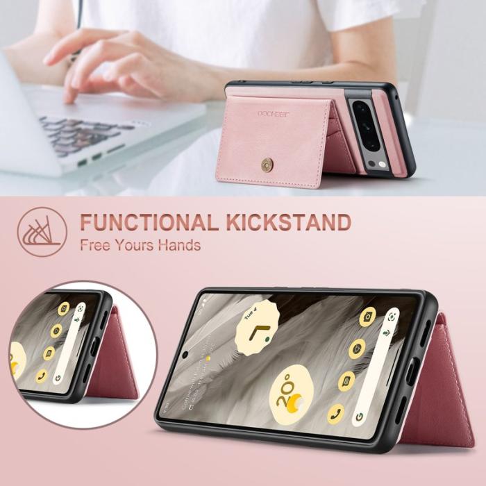 JEEHOOD - JEEHOOD J01 Fodral för Google Pixel 8 Pro PU Läder Rosa