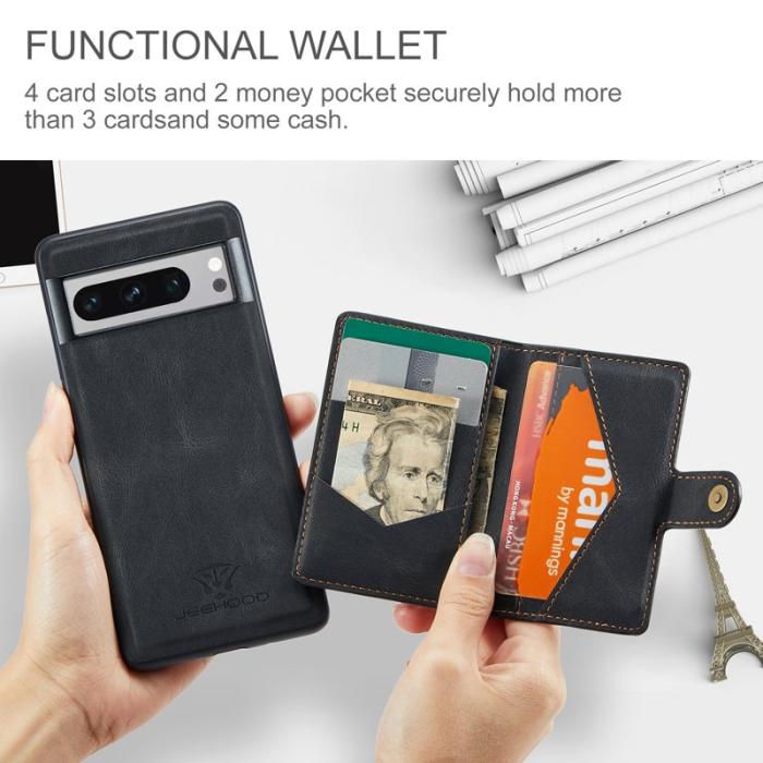 JEEHOOD - JEEHOOD J01 Fodral för Google Pixel 8 Pro PU Läder Svart
