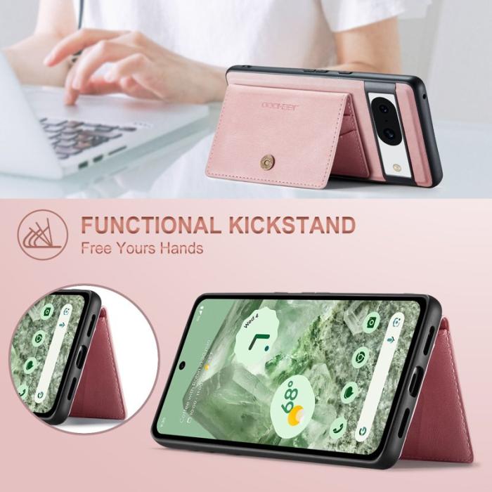 JEEHOOD - JEEHOOD J01 Fodral för Google Pixel 8a Läder TPU Retro Rosa