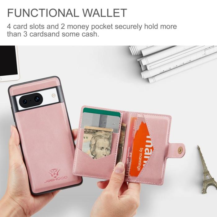 JEEHOOD - JEEHOOD J01 Fodral för Google Pixel 8a Läder TPU Retro Rosa