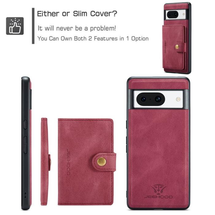 JEEHOOD - JEEHOOD J01 Fodral för Google Pixel 8a Läder TPU Röd