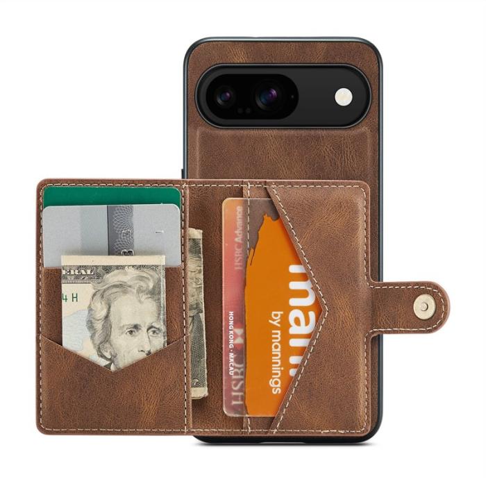 JEEHOOD - JEEHOOD J01 Fodral för Google Pixel 9 Pro Retro Läder Brun