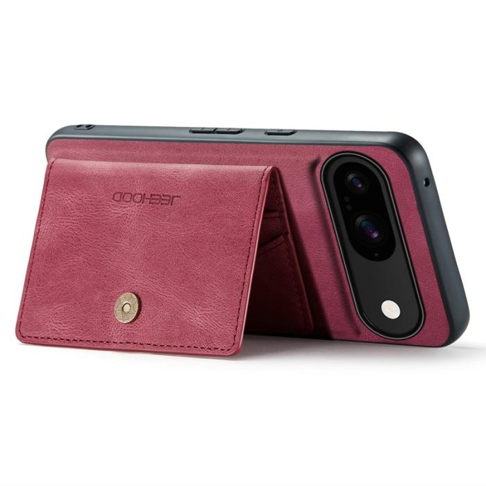 JEEHOOD - JEEHOOD J01 Fodral för Google Pixel 9 Pro Retro Läder Röd