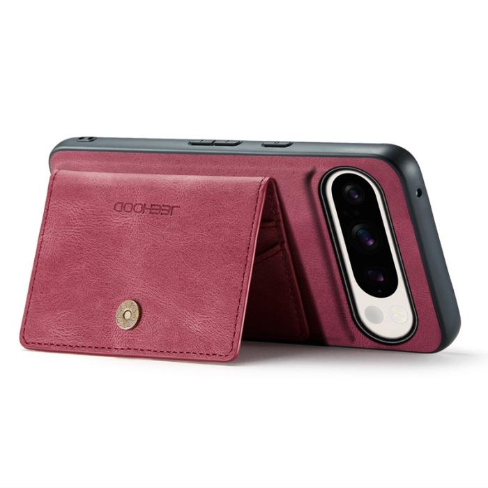 JEEHOOD - JEEHOOD J01 Fodral för Google Pixel 9 Pro XL Retro Läder Röd