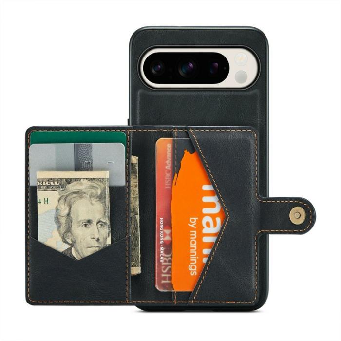 JEEHOOD - JEEHOOD J01 Fodral för Google Pixel 9 Pro XL Retro Läder Svart