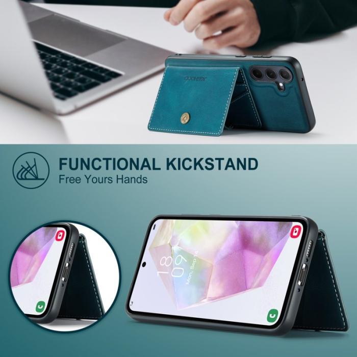 JEEHOOD - JEEHOOD J01 Fodral för Samsung Galaxy A35 5G Retro Läder Blå