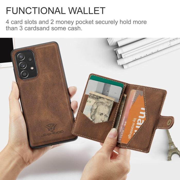 JEEHOOD - JEEHOOD J01 Fodral för Samsung Galaxy A53 5G Läder Brun