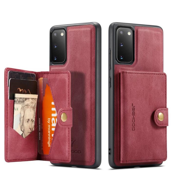 JEEHOOD - JEEHOOD J01 Fodral för Samsung Galaxy S20 5G Retro Läder Röd