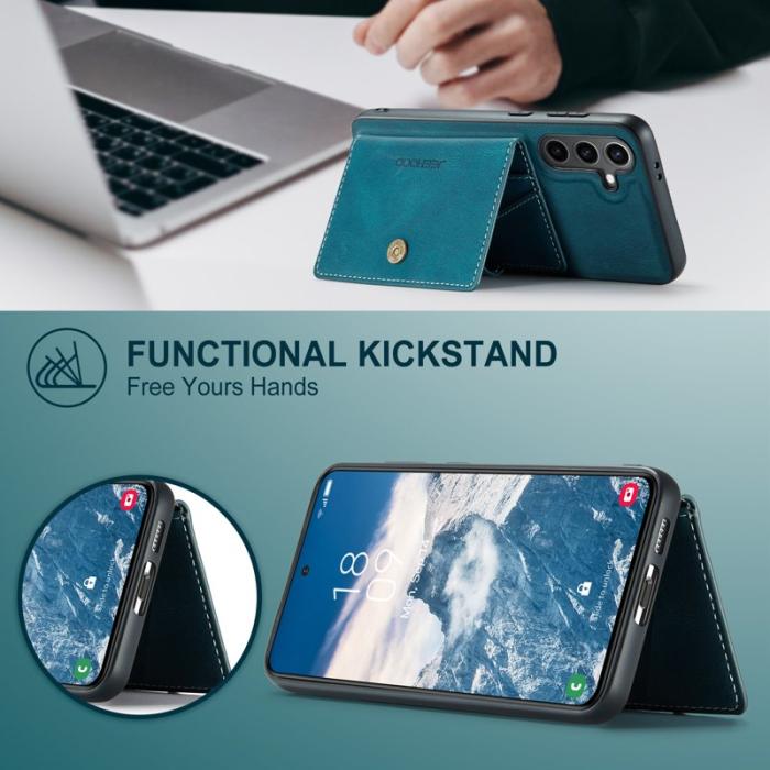 JEEHOOD - JEEHOOD J01 Fodral för Samsung Galaxy S25+ Retro Läder Blå