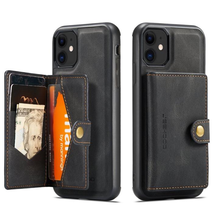 JEEHOOD - JEEHOOD J01 Fodral iPhone 11 Pro Max Retro Läder Svart