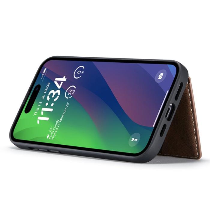 JEEHOOD - JEEHOOD J01 iPhone 15 Plus Skal Läder Avtagbart Magnetiskt - Brun