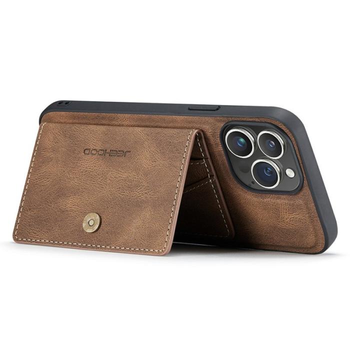 JEEHOOD - JEEHOOD J01 iPhone 15 Pro Max Skal Läder+TPU Fodral Brun