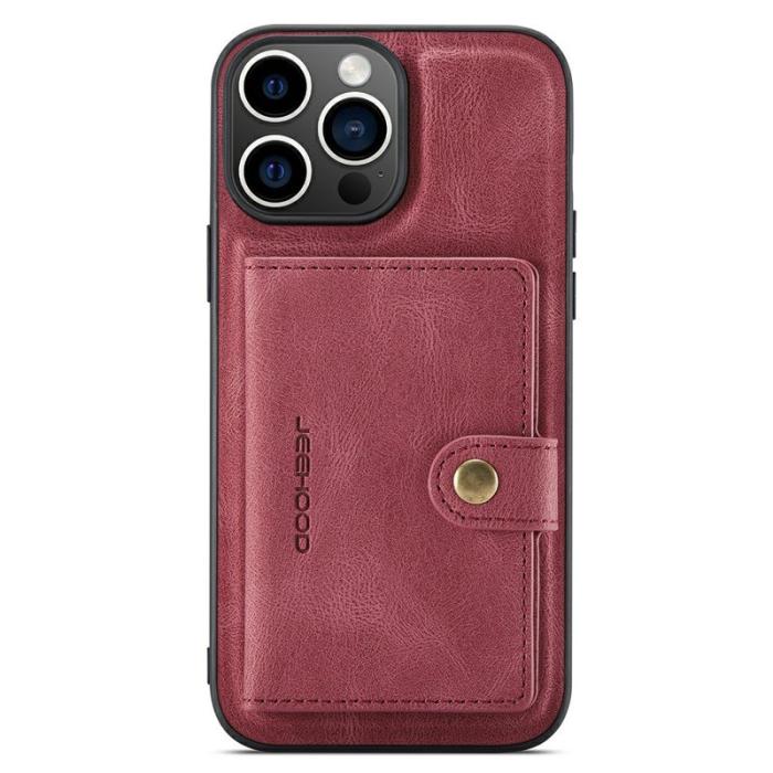 JEEHOOD - JEEHOOD J01 iPhone 15 Pro Max Skal Läder+TPU Röd