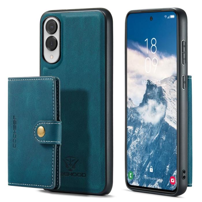 JEEHOOD - JEEHOOD J01 Retro Läder Skal för Samsung Galaxy S25 Edge - Blå