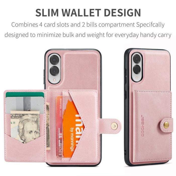 JEEHOOD - JEEHOOD J01 Retro Läder Skal för Samsung Galaxy S25 Edge - Rosa