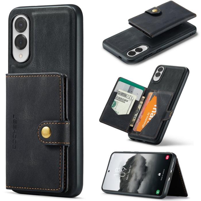 JEEHOOD - JEEHOOD J01 Retro Läderfodral till Samsung Galaxy S25 Edge - Svart