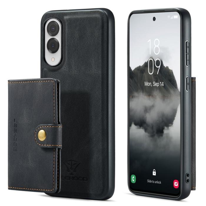 JEEHOOD - JEEHOOD J01 Retro Läderfodral till Samsung Galaxy S25 Edge - Svart