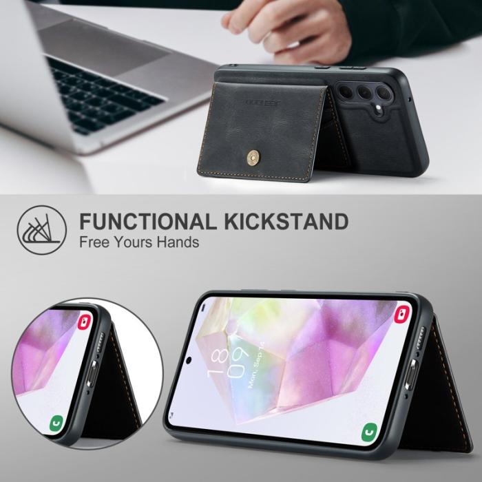 JEEHOOD - JEEHOOD J01 Samsung Galaxy A35 5G Skal Retro Läder TPU Svart