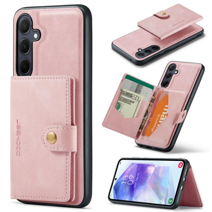 JEEHOOD - JEEHOOD J01 Samsung Galaxy A55 5G Skal Läder+TPU Rosa