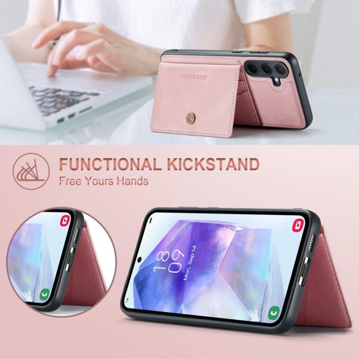 JEEHOOD - JEEHOOD J01 Samsung Galaxy A55 5G Skal Läder+TPU Rosa