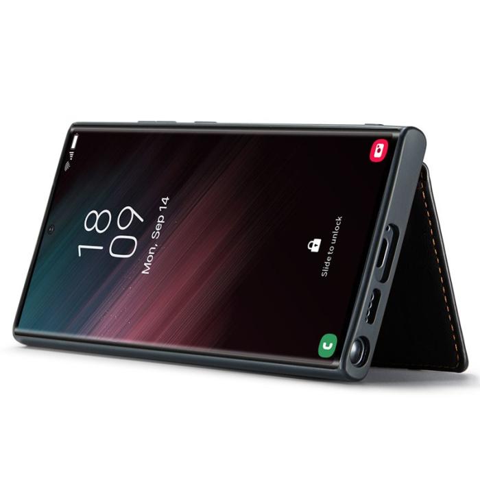 JEEHOOD - JEEHOOD J01 Samsung Galaxy S23 Ultra Skal Läder TPU Svart