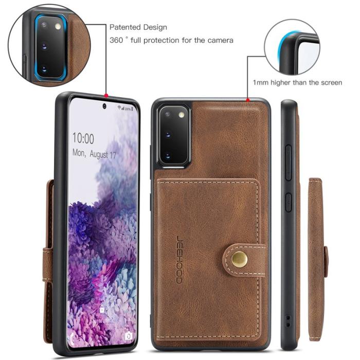 JEEHOOD - JEEHOOD J01 Skal för Samsung Galaxy S20 5G - Retro Läder - Brun