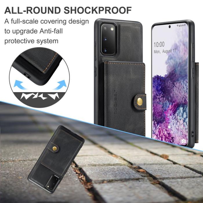 JEEHOOD - JEEHOOD J01 Skal för Samsung Galaxy S20 5G - Retro Läder Svart