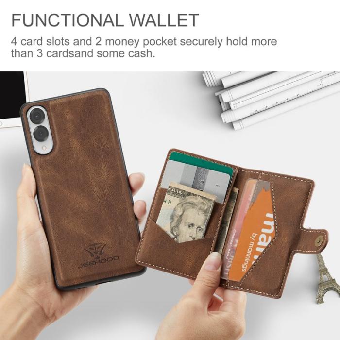 JEEHOOD - JEEHOOD J01 Skal för Samsung Galaxy S25 Edge - Retro Läder Brun
