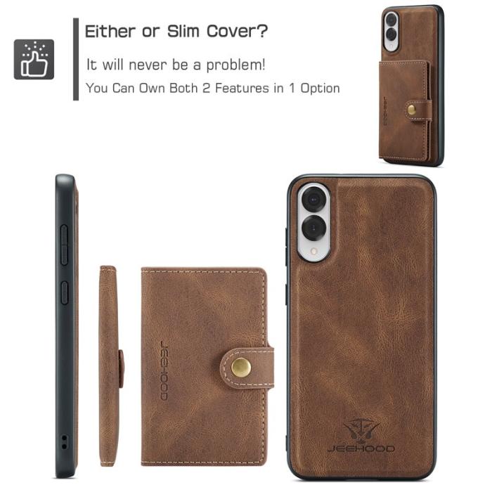 JEEHOOD - JEEHOOD J01 Skal för Samsung Galaxy S25 Edge - Retro Läder Brun
