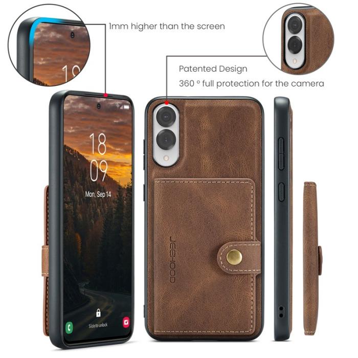 JEEHOOD - JEEHOOD J01 Skal för Samsung Galaxy S25 Edge - Retro Läder Brun