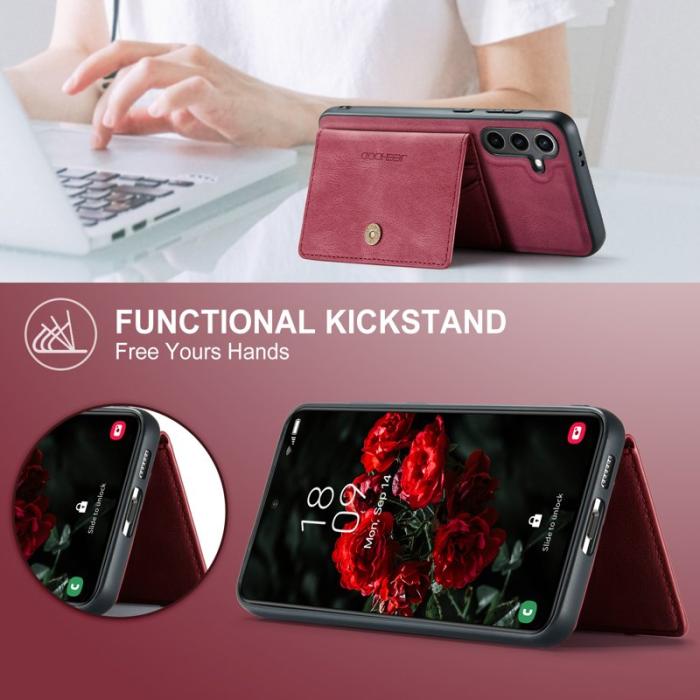 JEEHOOD - JEEHOOD J01 Skal för Samsung Galaxy S25 Retro Läder Röd