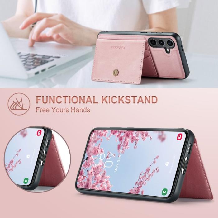 JEEHOOD - JEEHOOD J01 Skal för Samsung Galaxy S25+ Retro Läder - Rosa