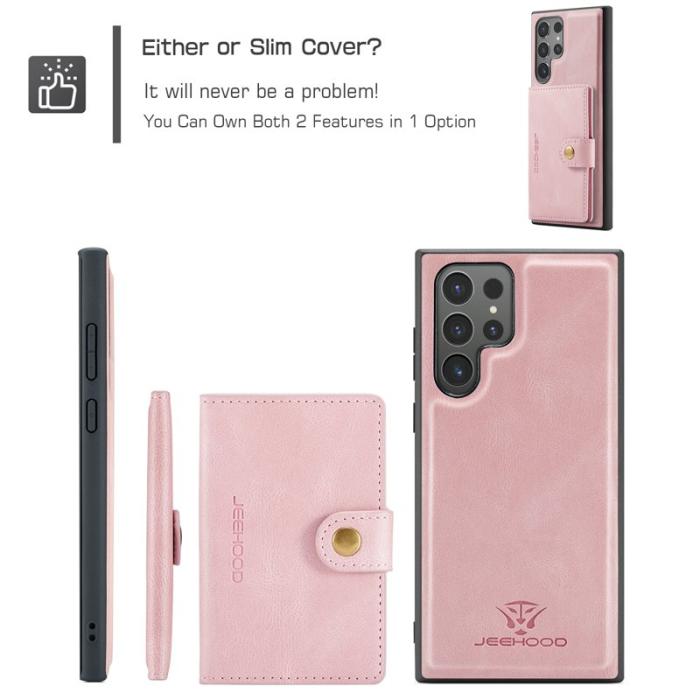 JEEHOOD - JEEHOOD J01 Skal för Samsung Galaxy S25 Ultra - Rosa Retro Läder