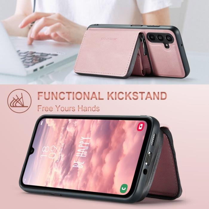 JEEHOOD - JEEHOOD J02 Fodral för Samsung Galaxy A16 5G - Läder - Rosa