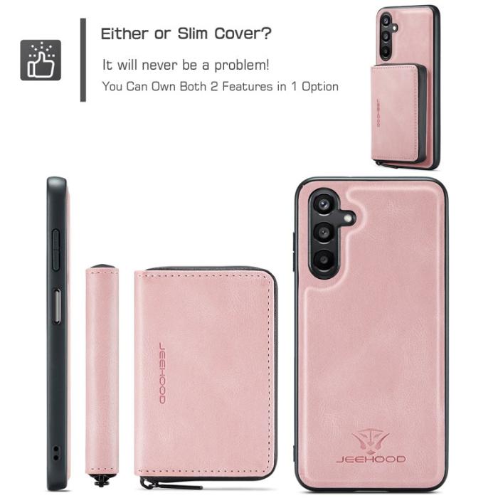JEEHOOD - JEEHOOD J02 Fodral för Samsung Galaxy A16 5G - Läder - Rosa