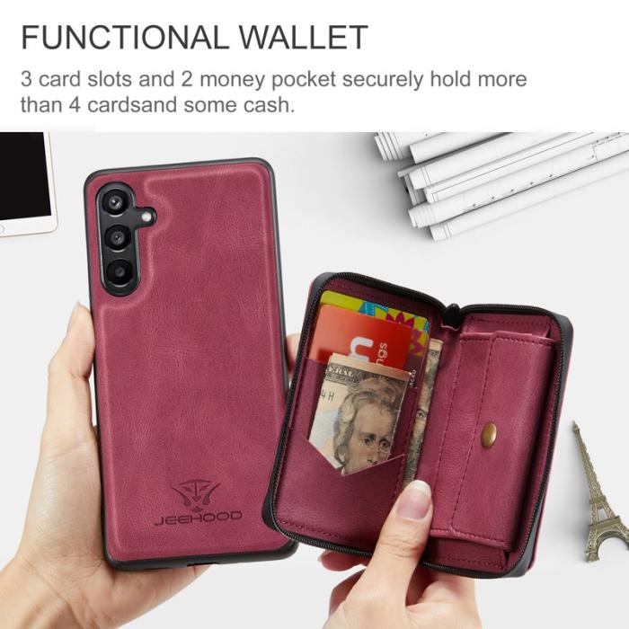 JEEHOOD - JEEHOOD J02 Samsung Galaxy A16 5G Skal Läder Röd
