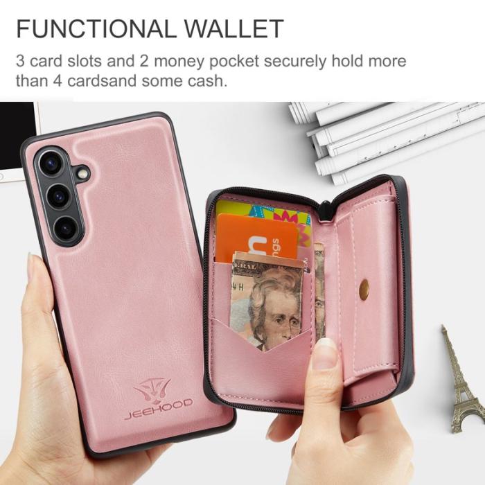 JEEHOOD - JEEHOOD J02 Skal för Samsung Galaxy S24 FE - Rosa 2-i-1 Fodral