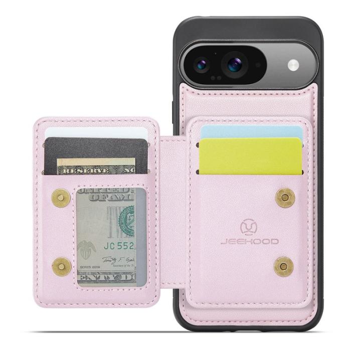 JEEHOOD - JEEHOOD J05 Fodral för Google Pixel 9 Pro Läder Rosa