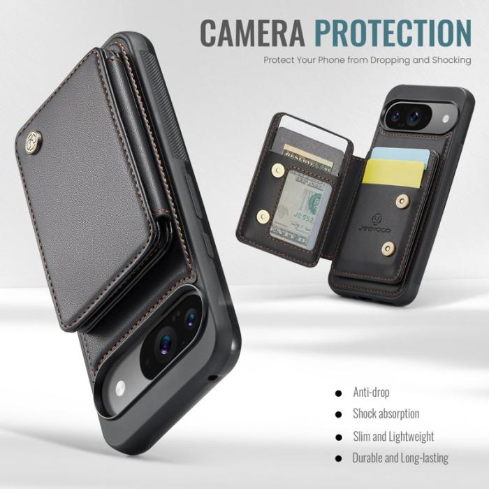 JEEHOOD - JEEHOOD J05 Fodral för Google Pixel 9 Pro - Läder - Svart