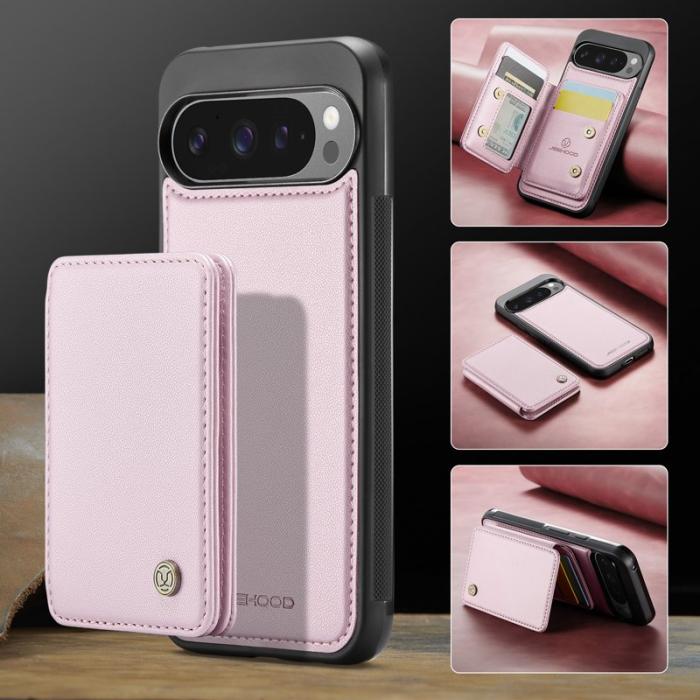 JEEHOOD - JEEHOOD J05 Fodral för Google Pixel 9 Pro XL Läder Rosa