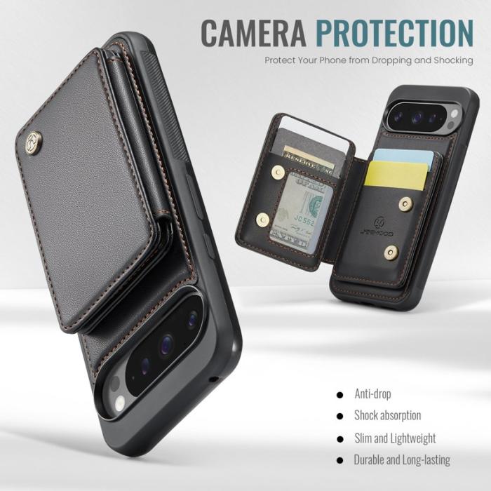 JEEHOOD - JEEHOOD J05 Fodral för Google Pixel 9 Pro XL Läder Svart