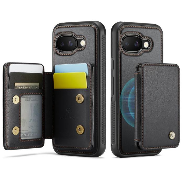 JEEHOOD - JEEHOOD J05 Fodral för Google Pixel 9a i Läder - Svart