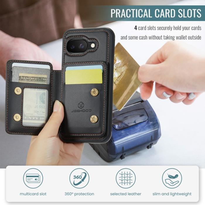 JEEHOOD - JEEHOOD J05 Fodral för Google Pixel 9a i Läder - Svart