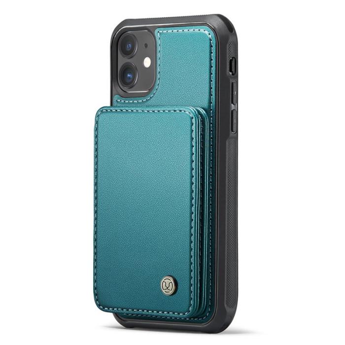 JEEHOOD - JEEHOOD J05 Fodral för iPhone 11 Läder med Magnetisk Kortväska Cyan